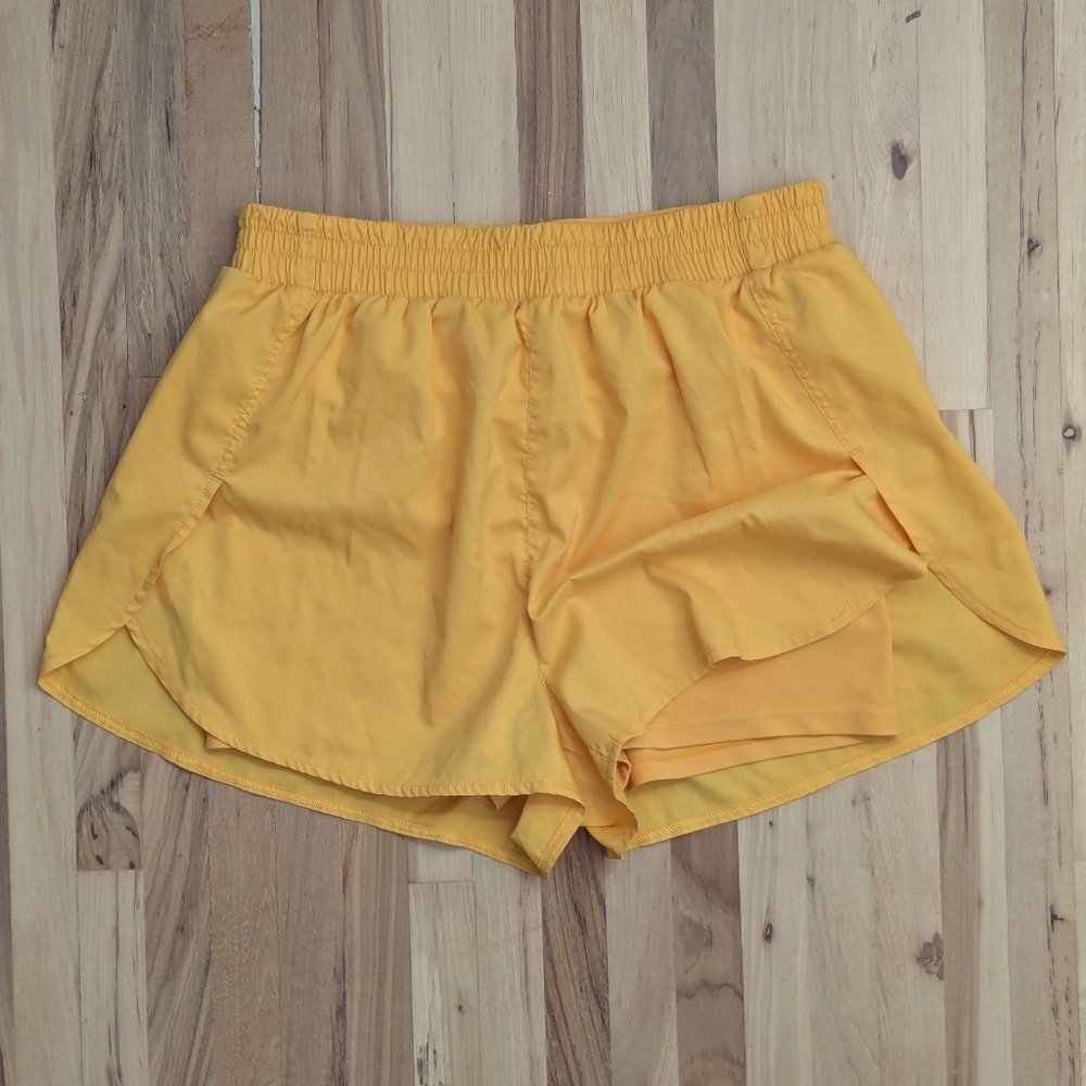 Girlfriend Collective Sunny Yellow Running Shorts